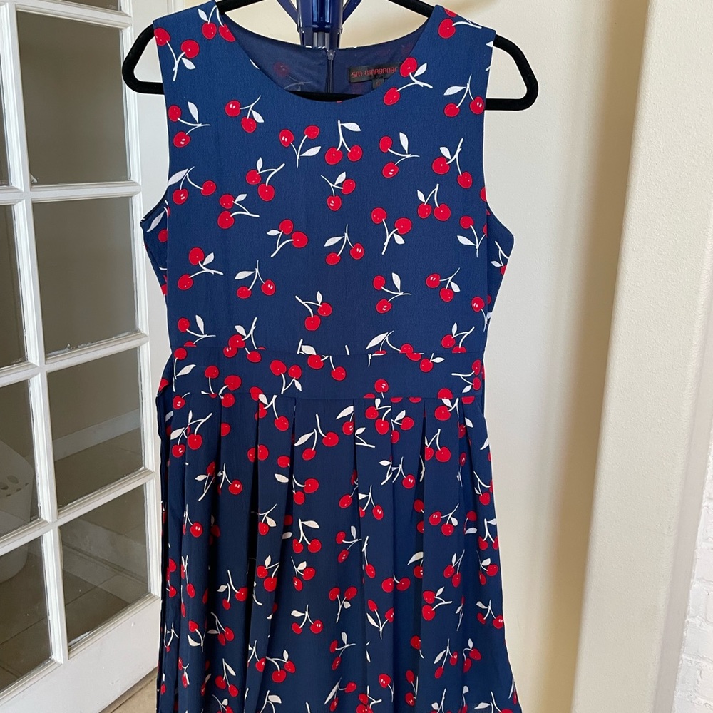 Sm Wardrobe Dress From Sidecca. Navy Blue With Cherri… Gem